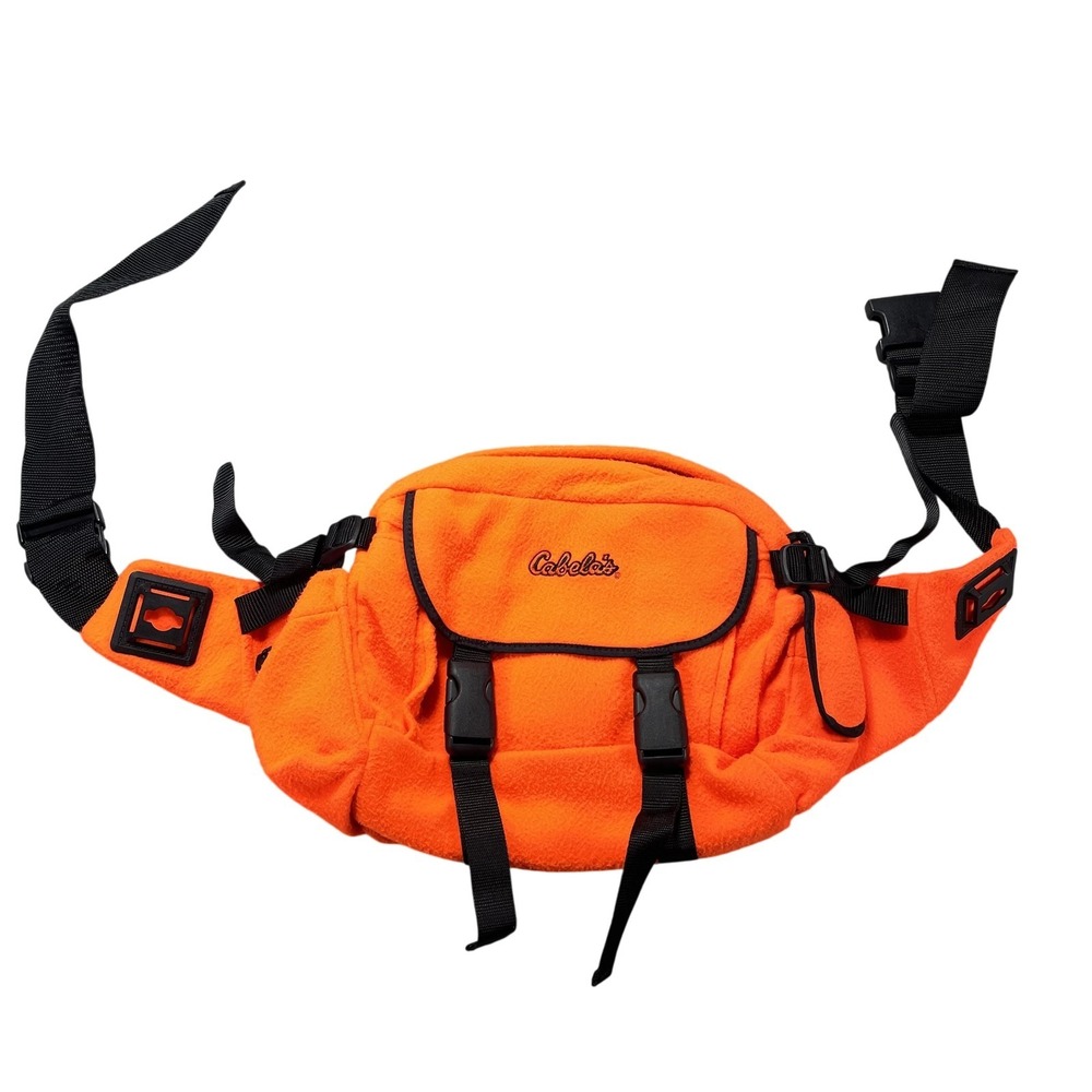 Cabela's Waist Pack Blaze Orange Fleece Hunting Belt Bag One Size‎ Mens Outdoor